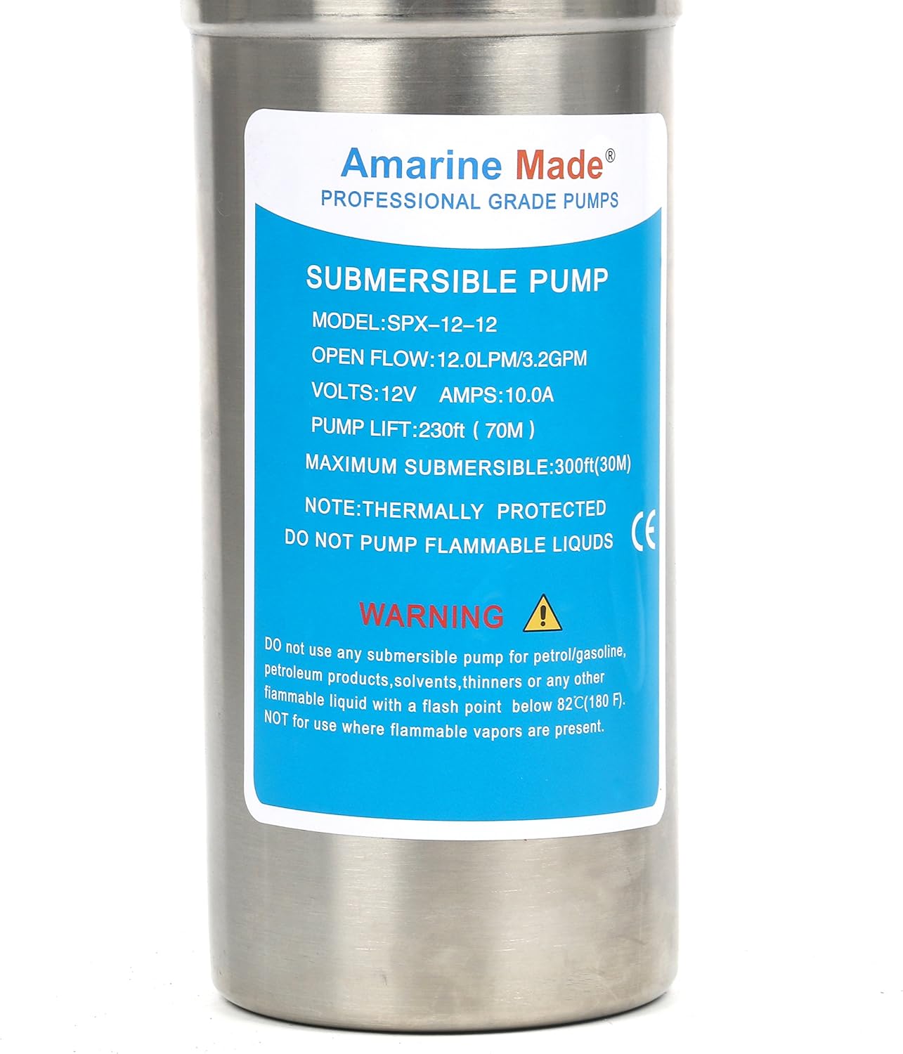 Amarine-made 12V Stainless Shell Submersible 3.2GPM 10A Deep Well Water DC Pump/Alternative Energy Solar Battery - Image 4