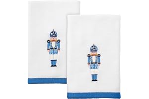 Avanti Linens - Fingertip Towels, Soft & Absorbent Cotton Velour, Christmas Decorations, Set of 2 (Nutcracker Trellis Collection)