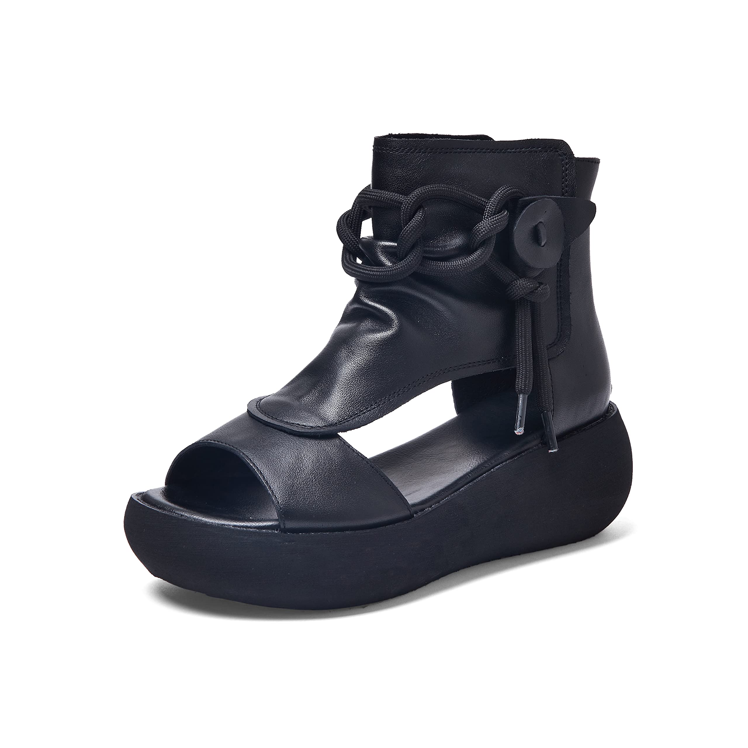 Photo 1 of Sttiyaf Women's High Top Leather Sandals Open Toe Boot Sandals for Women