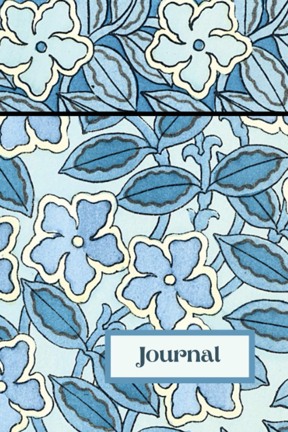 Periwinkle Blue Journal Notebook: Retro Vintage Art Nouveau Floral Inspired Journal Notebook, 100 Lined Pages, 6x9 inches