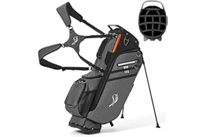 ANNCORD Golf Stand Bag 14 Way Top Dividers Full-Length with Stand, 7 Pockets, Lightweight Golf Bag for Men, Dual Strap, Rain Hood, Portable Golf Club Bag for Men Women