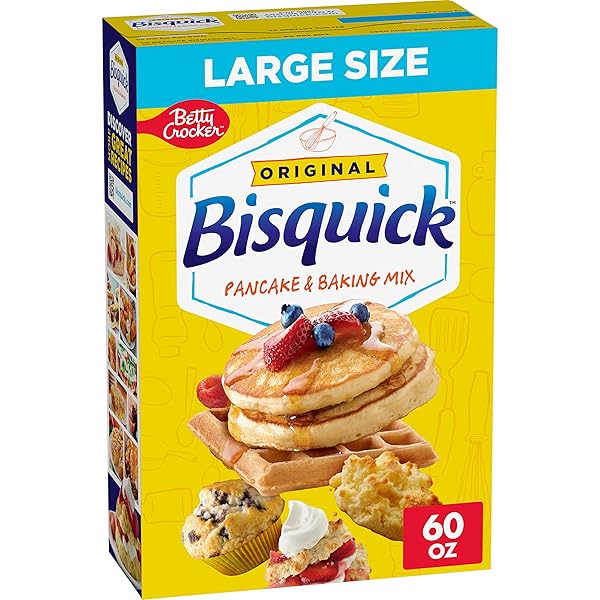 BETTY CROCKER BISQUICK PANCAKE AND BAKING MIX, ORIGINAL, MAKES ABOUT 90 PANCAKES, LARGE SIZE, 60 OZ