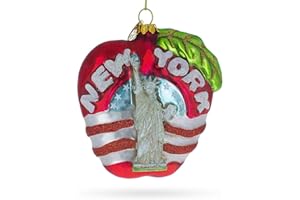BESTPYSANKY New York City Apple Symbol - Blown Glass Christmas Ornament