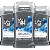 DOVE MEN + CARE Deodorant Stick for Men 3 Count Midnight Classico Aluminum Free 72-Hour Odor Protection Mens Deodorant with Essential Oils & 1/4 Moisturizing Cream 3 oz