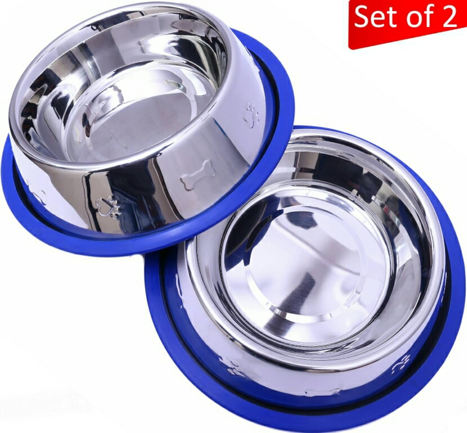 Bacteria & Rust Resistant Feeding Bowls for Dogs Mr Peanuts Set of 2