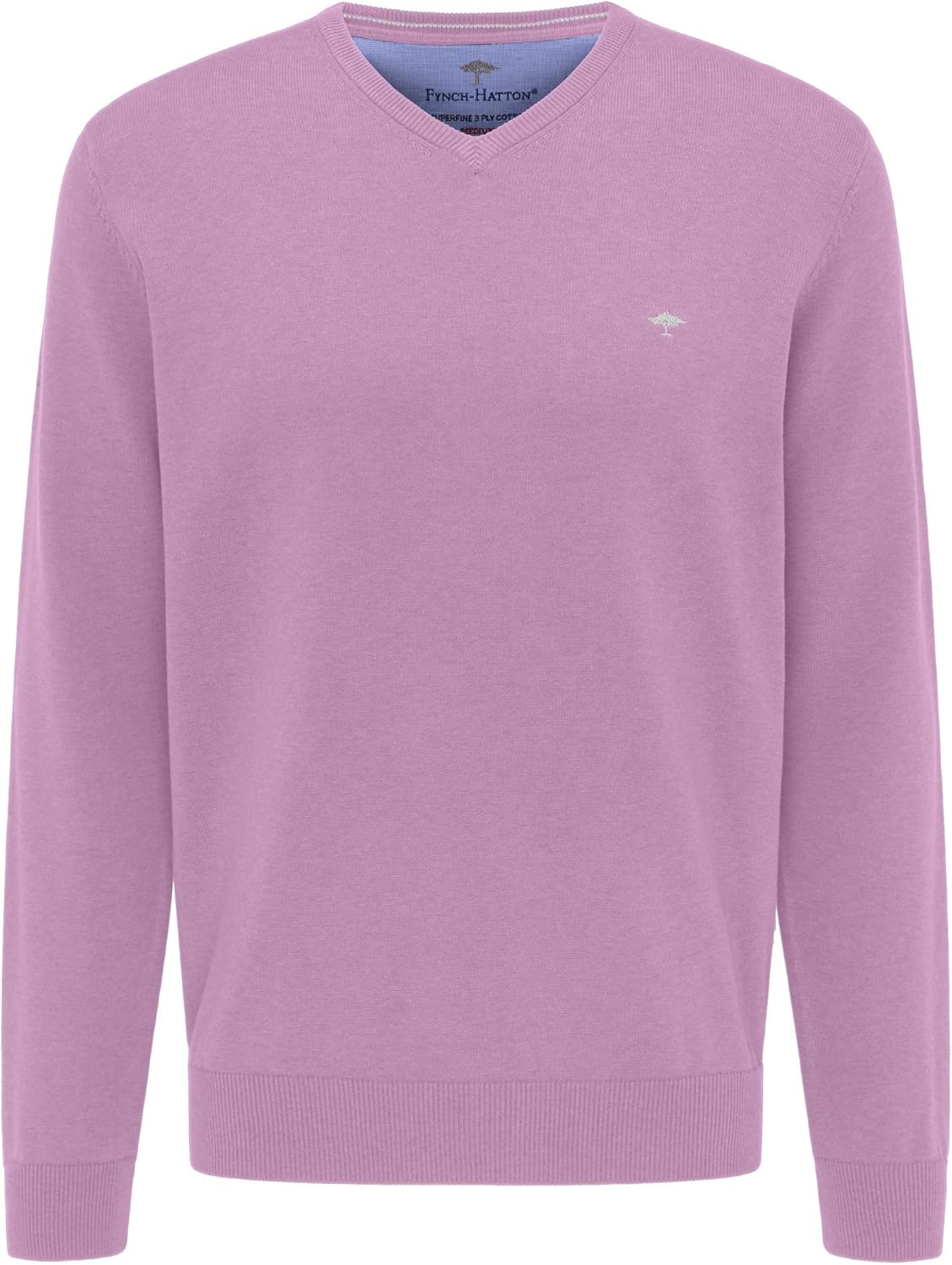 FYNCHHATTON Men's Pullover VNeck Fine Knit Jumper Made of Premium Cotton Basic VNeck