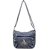 YANPLS Vintage Denim Crossbody Bag for Women, Adjustable Strap Jean Purse, Blue Casual Shoulder Handbag
