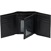 baotuiok Men's Leather Wallet,RFID Blocking Genuine Leather Wallet for Men,Trifold Wallet with 3 ID Windows ( black