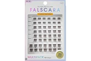 Falscara, False Eyelashes, Lash Clusters, 'Classic Natural', 8mm-16mm, Includes 50 Wisps, Contact Lens Friendly, Easy to Appl
