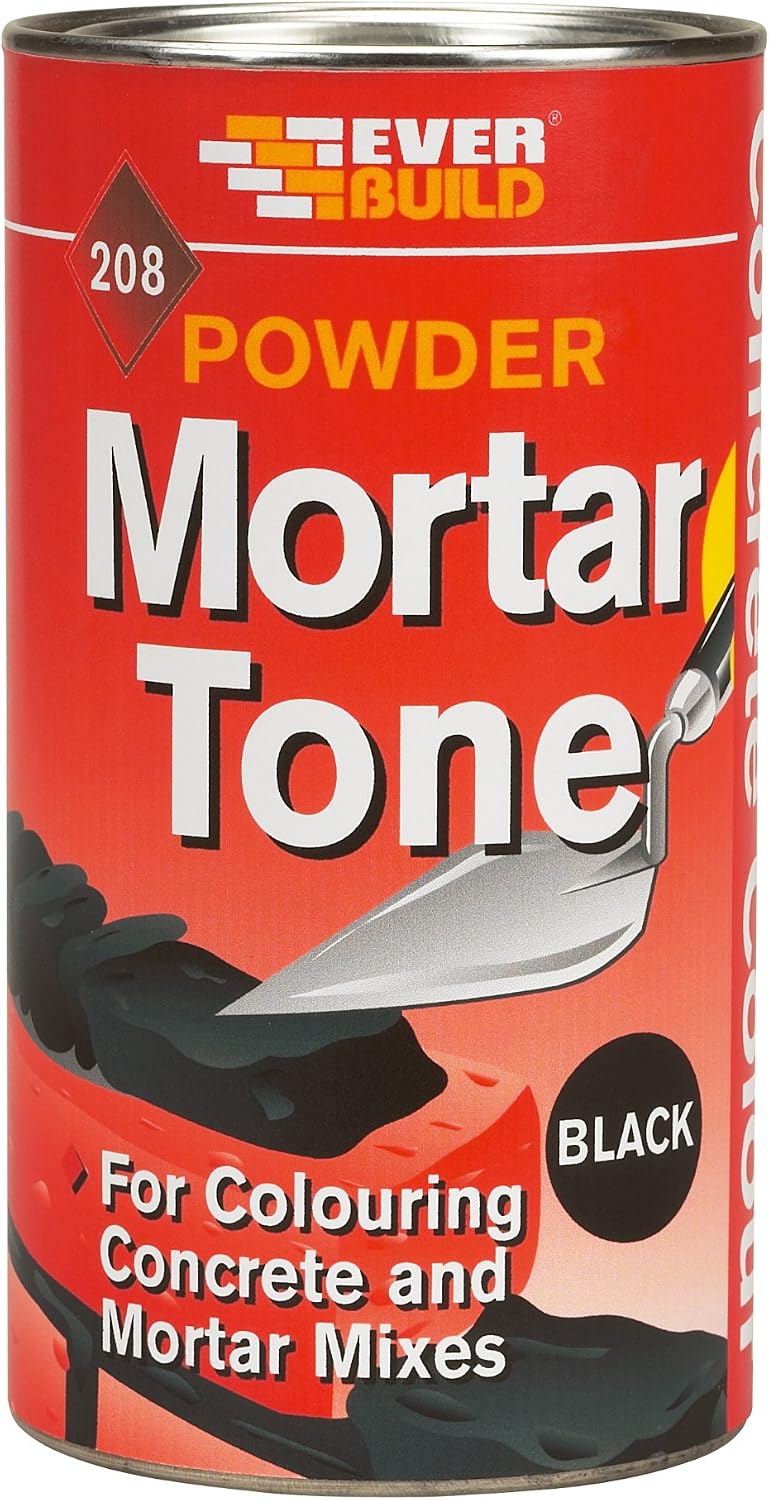 Everbuild 208 Powder Mortar Tone - Reduces Pigment Bleeding and Segregation - Black - 1kg, blackone