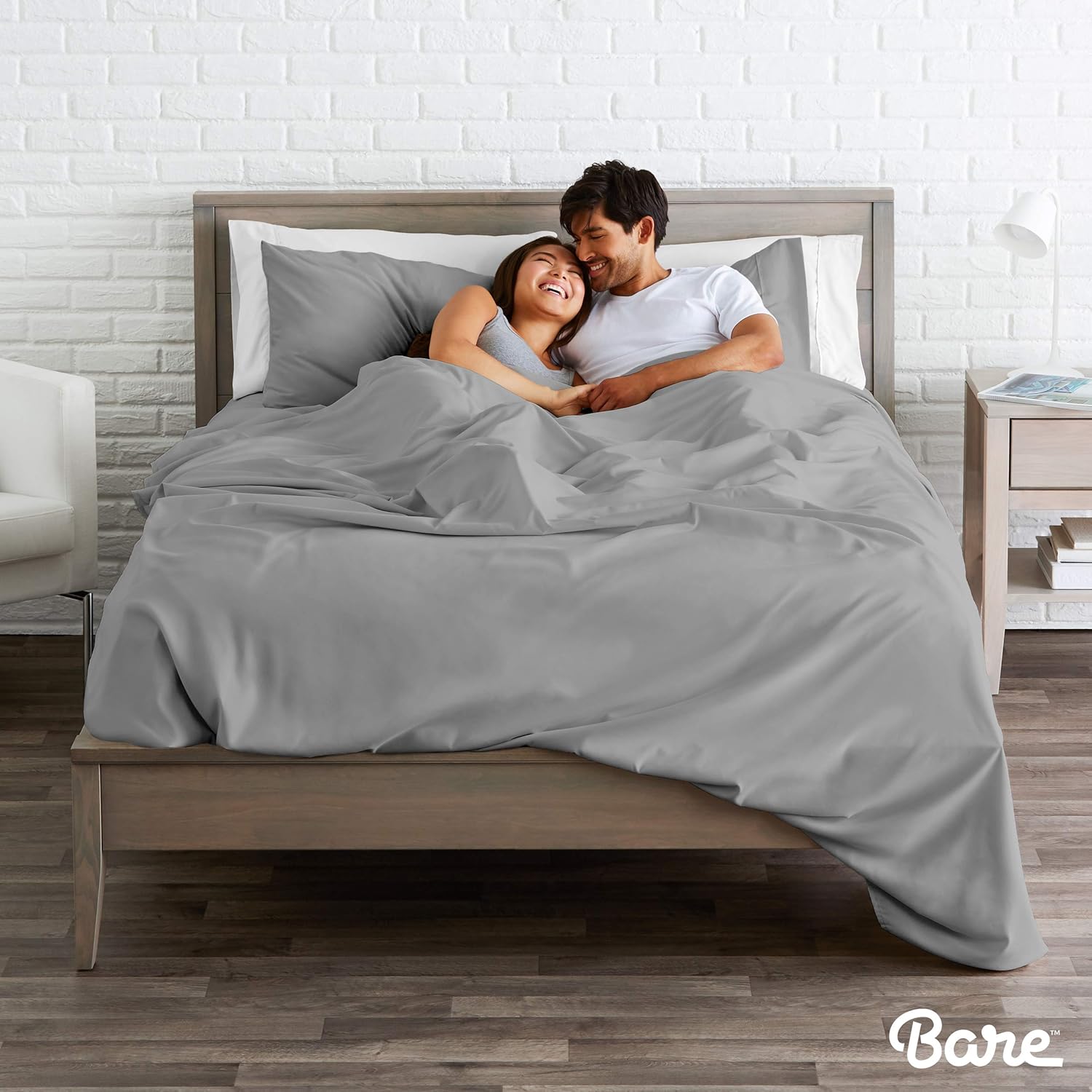 Bare Home Twin XL Sheet Set - College Dorm Size - Premium 1800 Ultra-Soft Microfiber Sheets Twin Extra Long - Double Brushed - Hypoallergenic - Wrinkle Resistant (Twin XL, Light Grey): Home & Kitchen