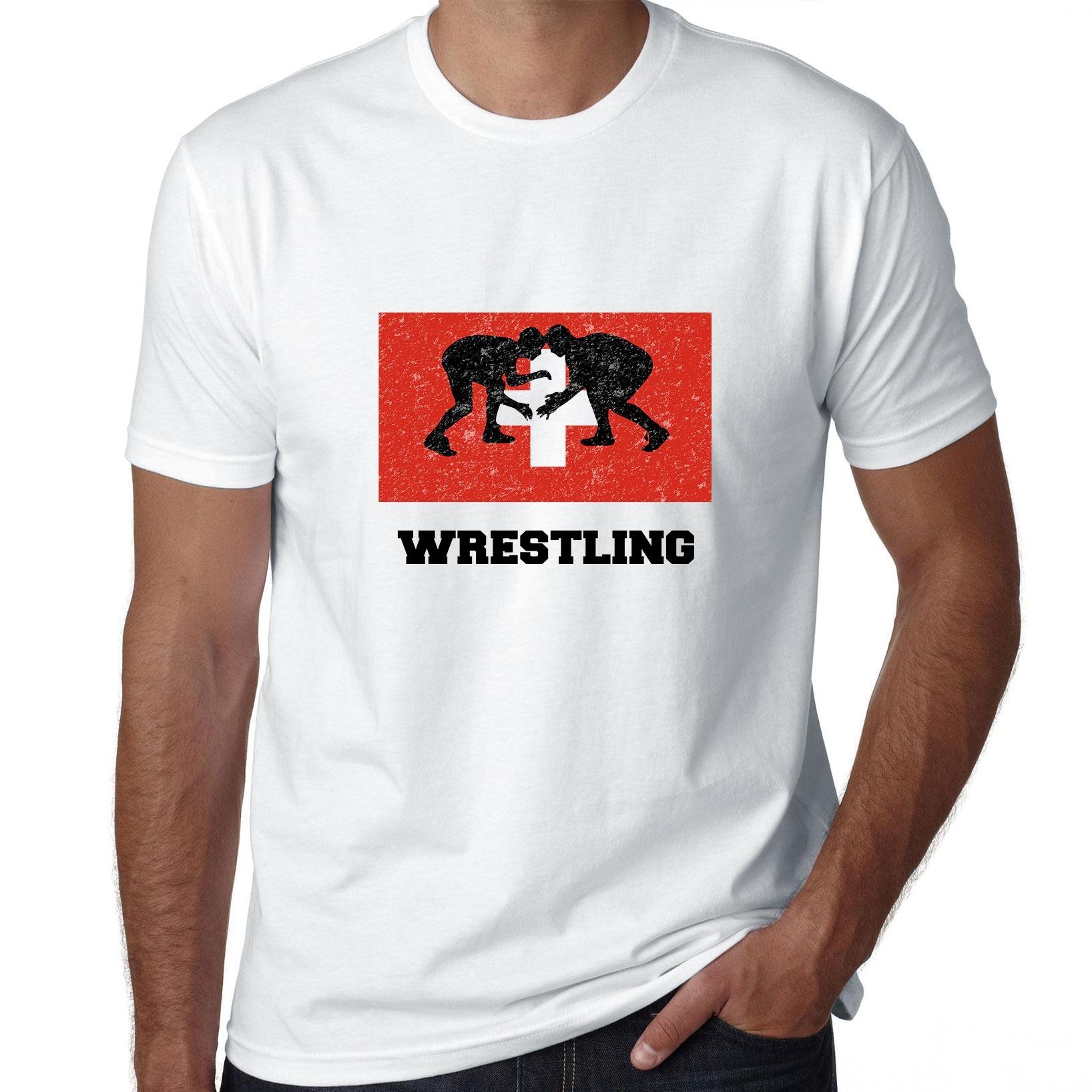 Switzerland Olympic Wrestling Flag Silhouette T Shirt