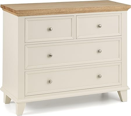 Julian Bowen Portland 4 Drawer Wide Chest Wood Oak White Amazon