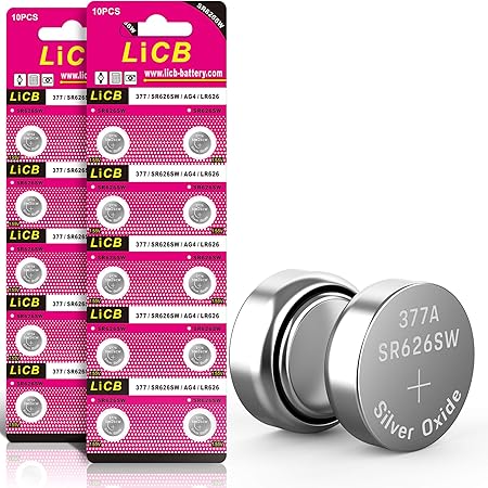 Licb Pack Sr626sw 377 626 Watch Battery 1 5v Button Cell Batteries Home Audio Theater Amazon Com
