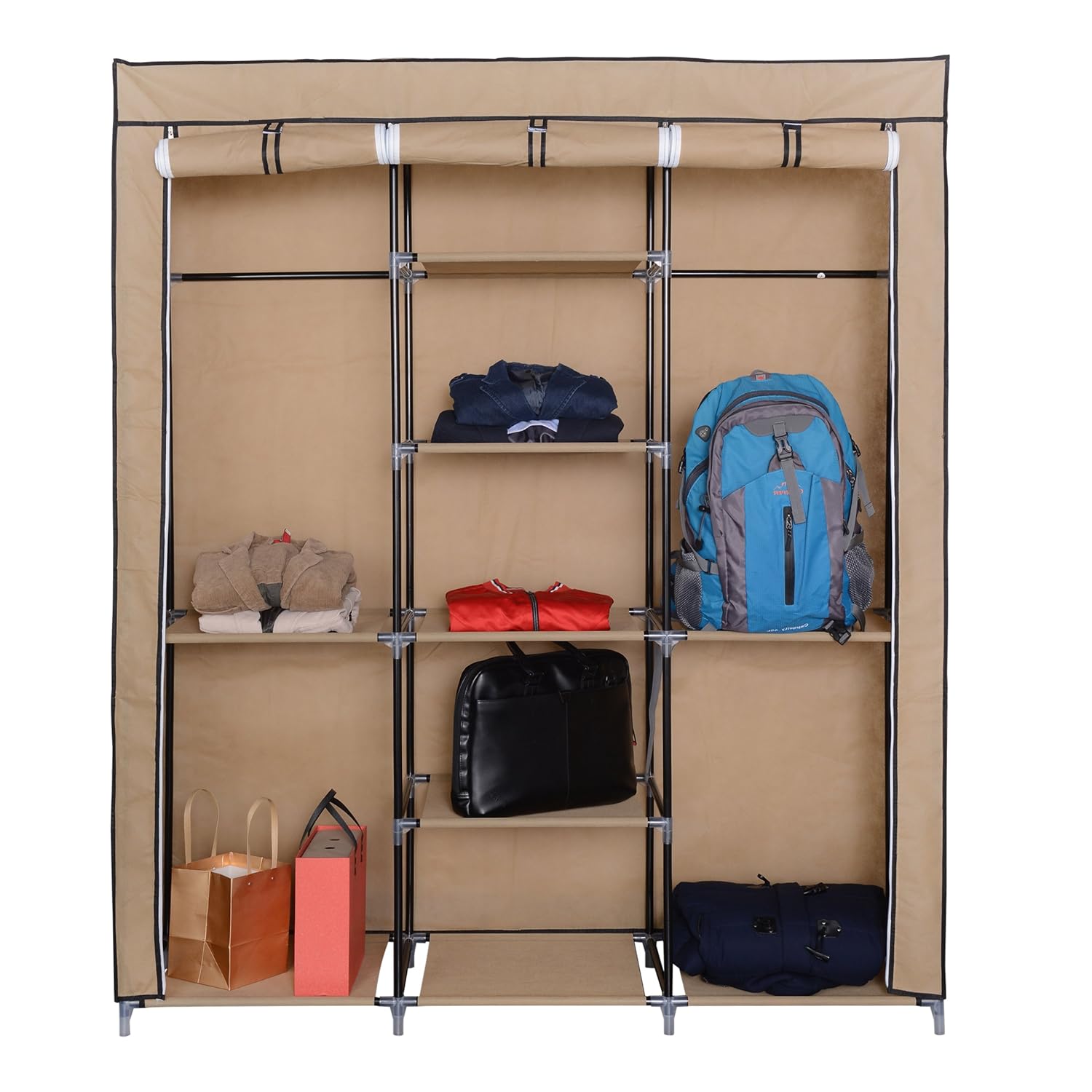 Mari Home Ashby Beige Triple Premium Metal Framed Canvas