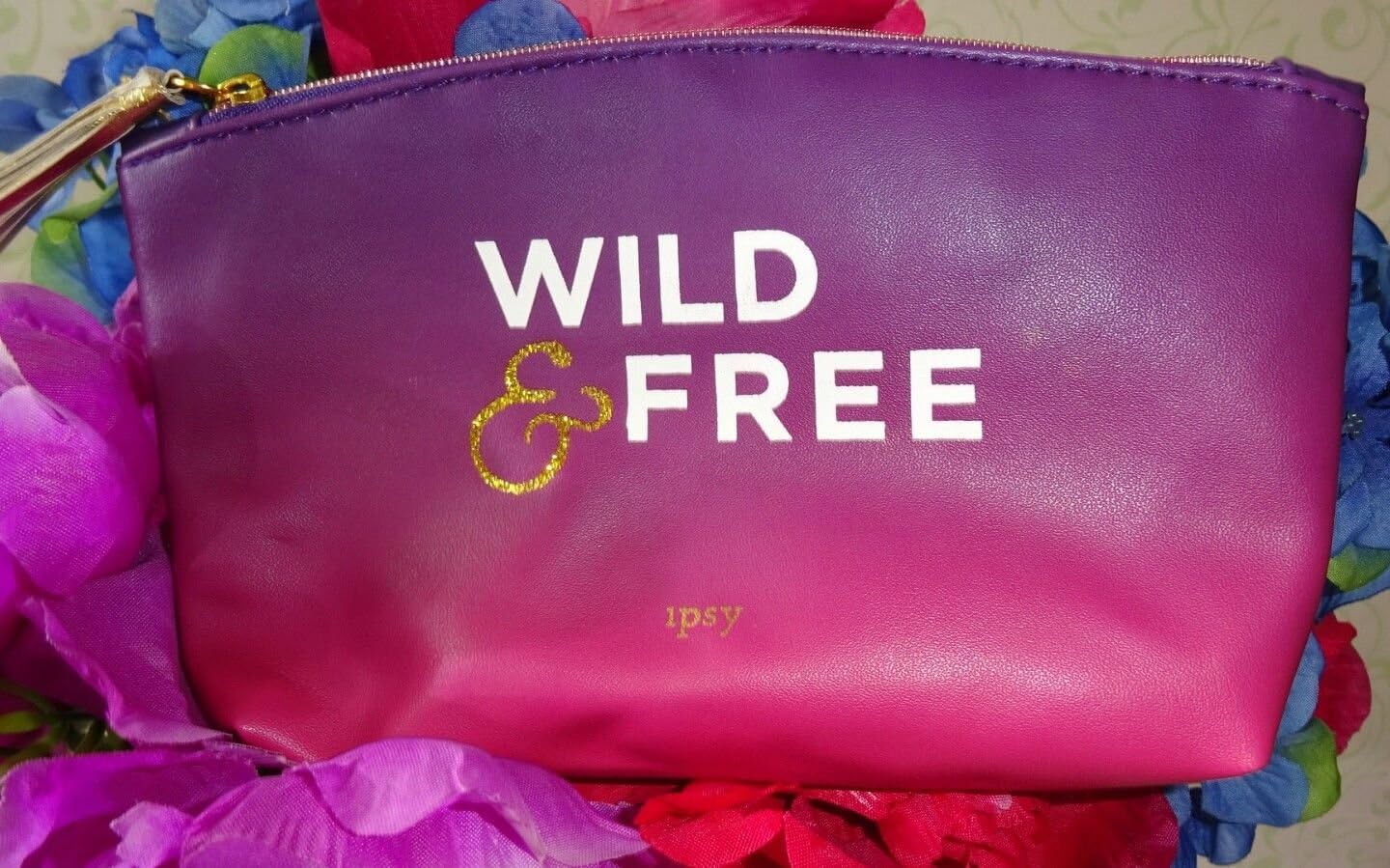 Ipsy August 2017 Wild & Free Purple Ombre Zippered Cosmetics Bag - Makeup Bag Only
