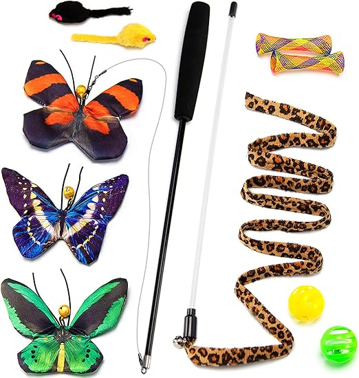 butterfly cat toy wand