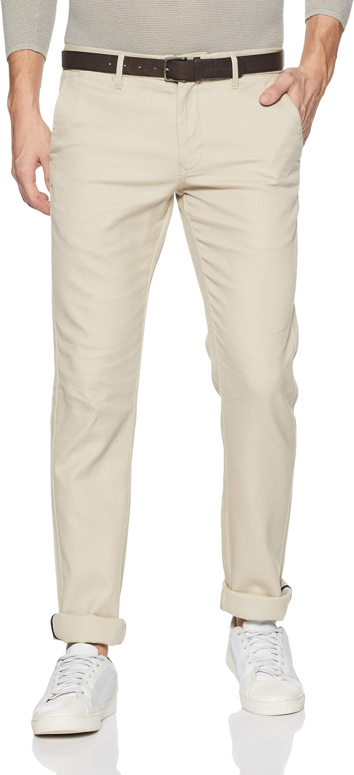 Indian Terrain Men's Slim Fit Casual Trousers