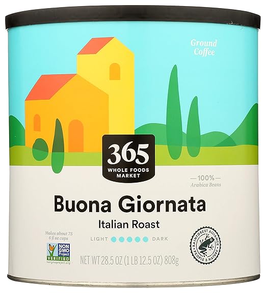 Amazon Com 365 By Whole Foods Market Ground Coffee Buona Giornata Italian Roast Canister 28 5 Ounce Grocery Gourmet Food Amazon Com 365 By Whole Foods Market Ground Coffee Buona Giornata Italian Roast Canister 28 5 Ounce Grocery Gourmet Food