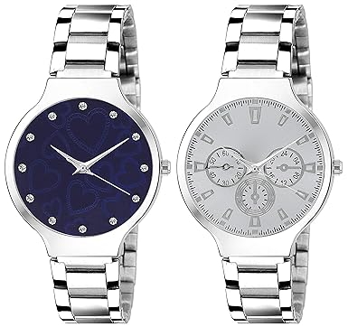 Analog Blue and Silver Colour Womens Watch