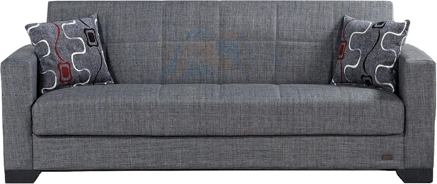 Amazon Com Beyan Vermont Modern Fabric Upholstered Convertible Sofa Bed With Storage 84 Gray Furniture Decor