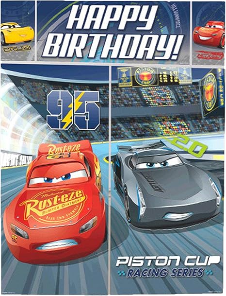 Amazon Com Disney Cars 3 Lighning Mcqueen Kids Party Scene Setter Wall Decorations Kit Kids Birthday And Party Supplies Decoration Home Kitchen