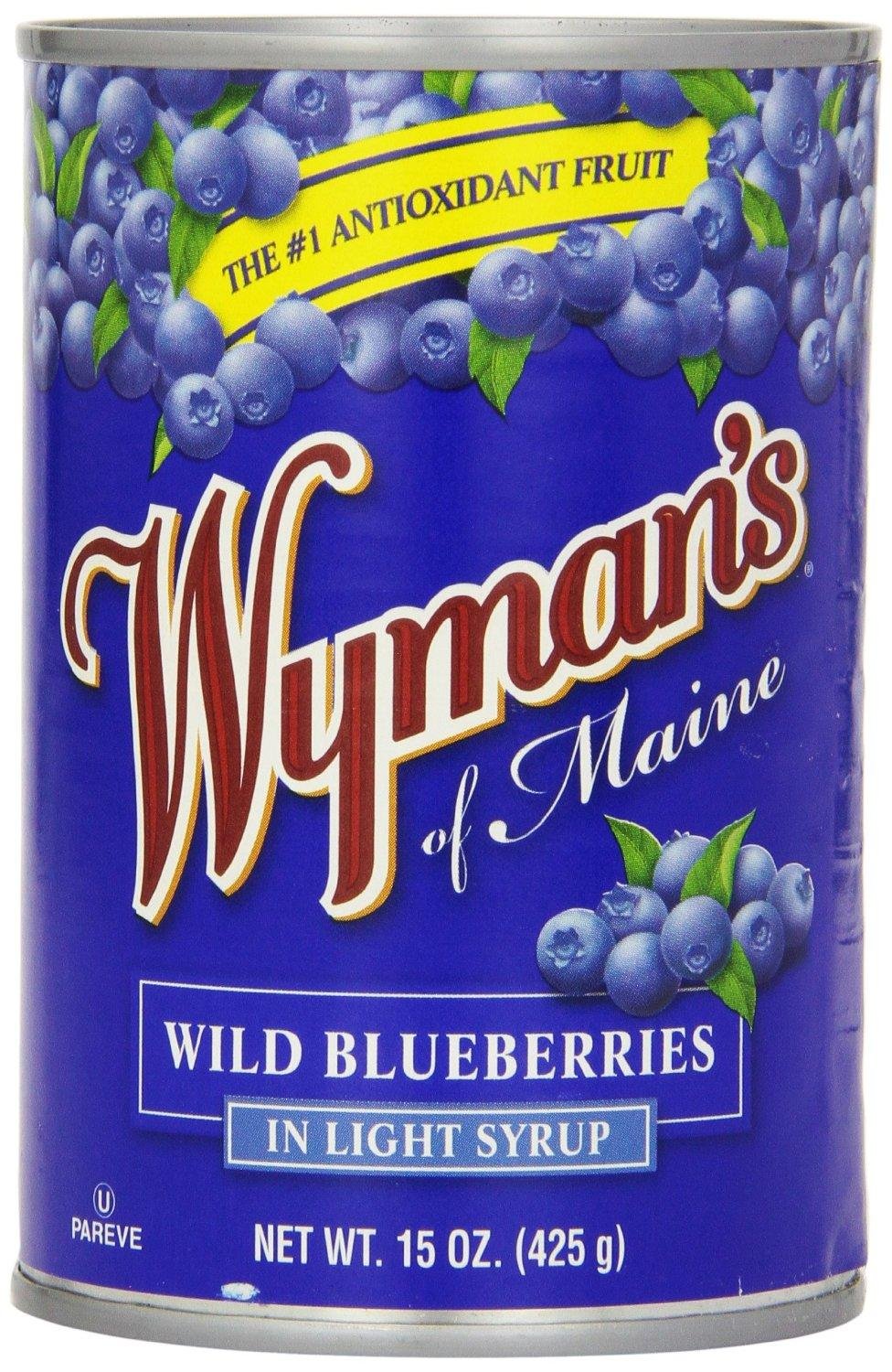 Wyman's of Maine Wild Blueberries in Light Syrup (Pack of