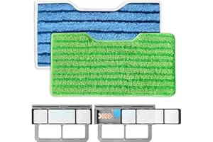 MYKEEPOW Reusable Replacement Pads Compatible with Shark Vac Pad VM252 VM251 VM200 VC205 VM250 VM200 VM200C VM190 VM250 QM250 VM190 VM200P12 Vacuum Mop Refills Upgraded Design of Dirt Chamber, 1+1+2 Pack