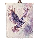 Bidesk Flying Watercolor Owl Blanket Soft Cozy Flannel Throw Blanket, Warm Lightweight Elegant Owls Soaring Blankets for Travel, Couch, Bed, for Adults Women Men, Fuzzy Outdoor Comfort Wrap 60"×50"