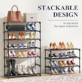 Kitsure Shoe Rack Premium Non-Woven Shelf 70x30x62 cm Black view 5