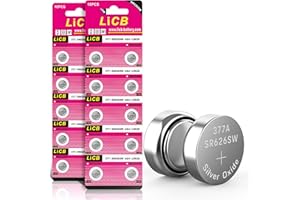 LiCB 20 PCS SR626SW Battery 377 LR66 1.55V Button Cell Watch Batteries