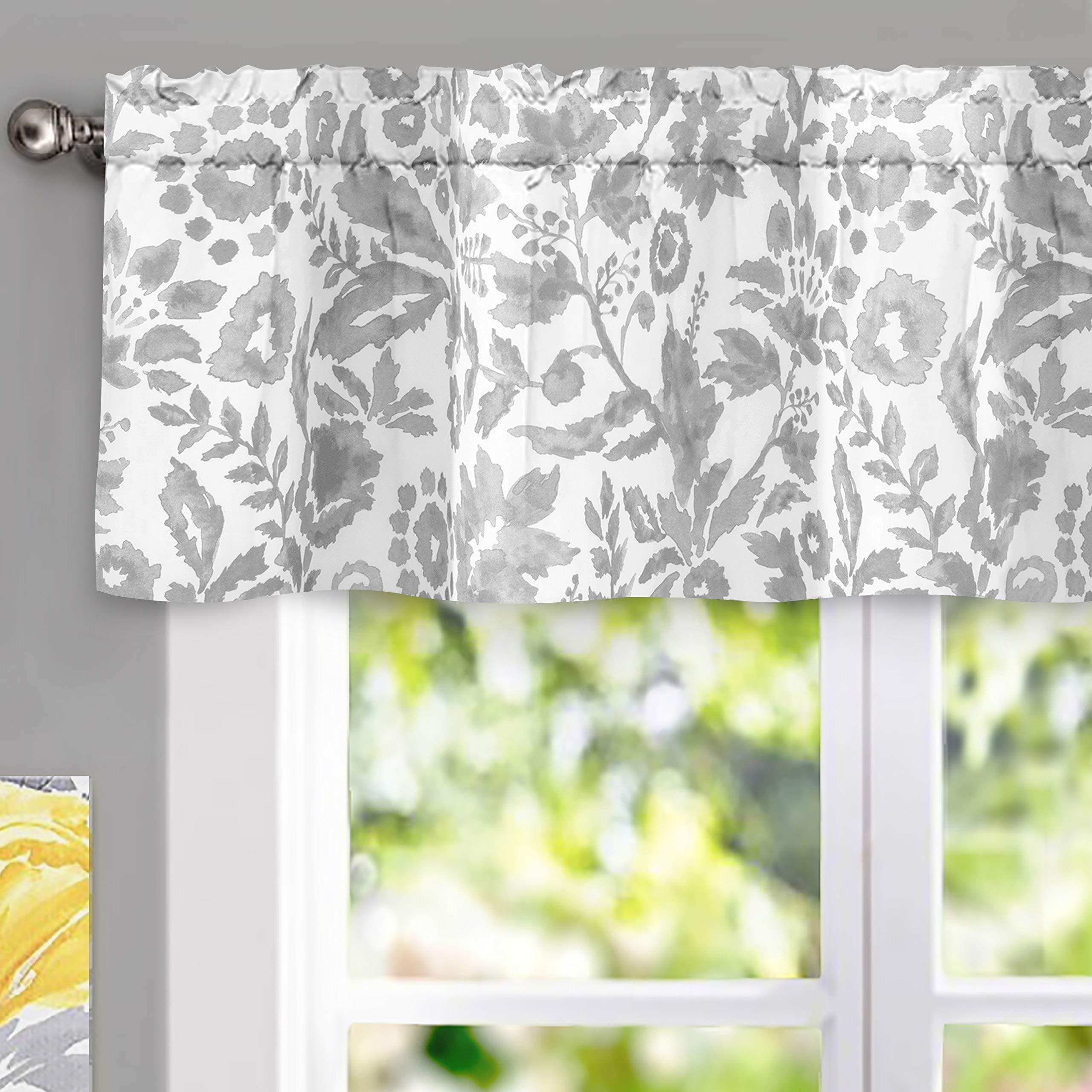 Photo 1 of DriftAway Julia Lined Valance Double Layer Thermal Insulated Room Darkening Blackout Valances 3 Inch Rod Pocket Window Valance for Bathroom Living Room 52 Inch by 14 Inch Gray