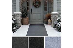 iCustomRug Ribbed Entryway Door Mat – 3'x4' Charcoal, Indoor/Outdoor, Non-Slip TPR Rubber Backing, Low-Profile All-Weather Ca