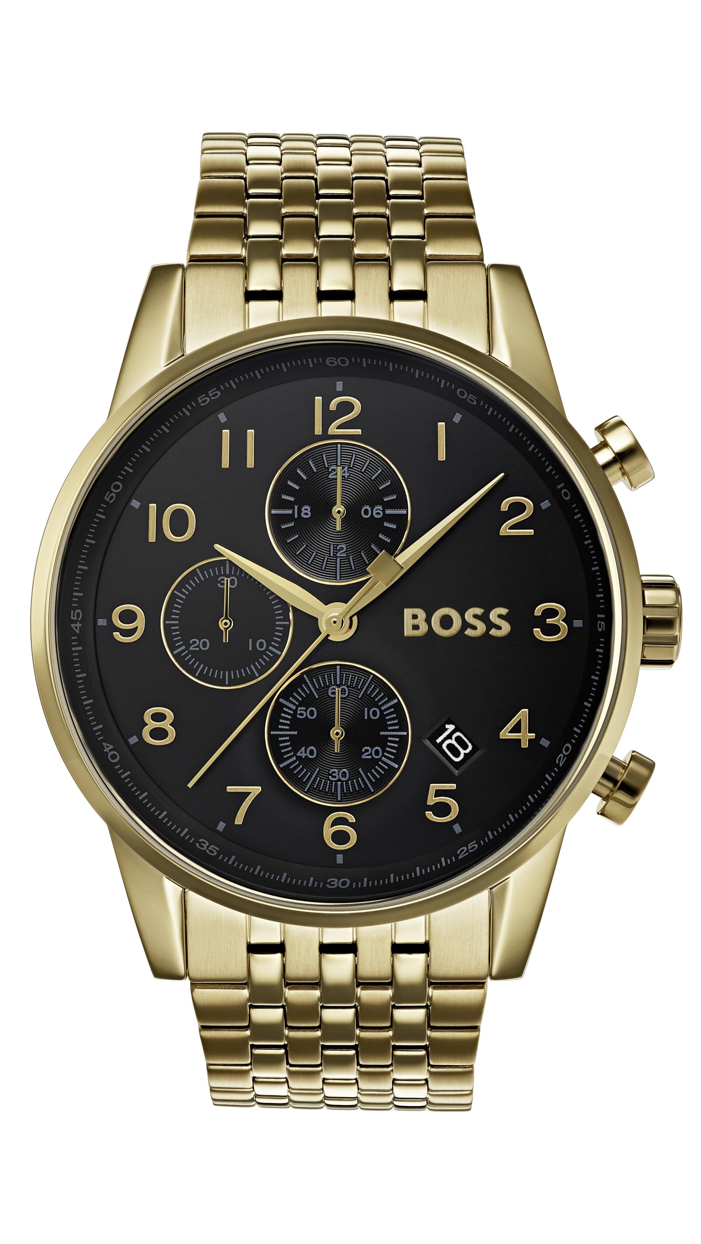 BOSS Chronograph Quartz Watch for Men with Gold Colored Stainless Steel Bracelet - 1513531
