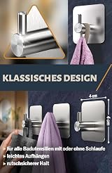 4smile Self Adhesive Hooks Set of 6 Stainless Steel Heavy Duty 10 kg view 3