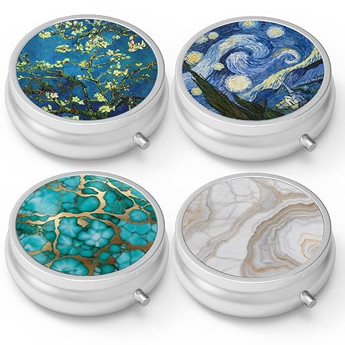 Pill Box 3 Compartment Small Pill Case,Portable for Pocket or Purse Pill Organizer Pill Container Holder to Hold Vitamins, Medication, Fish Oil and Supplements(4PCS)