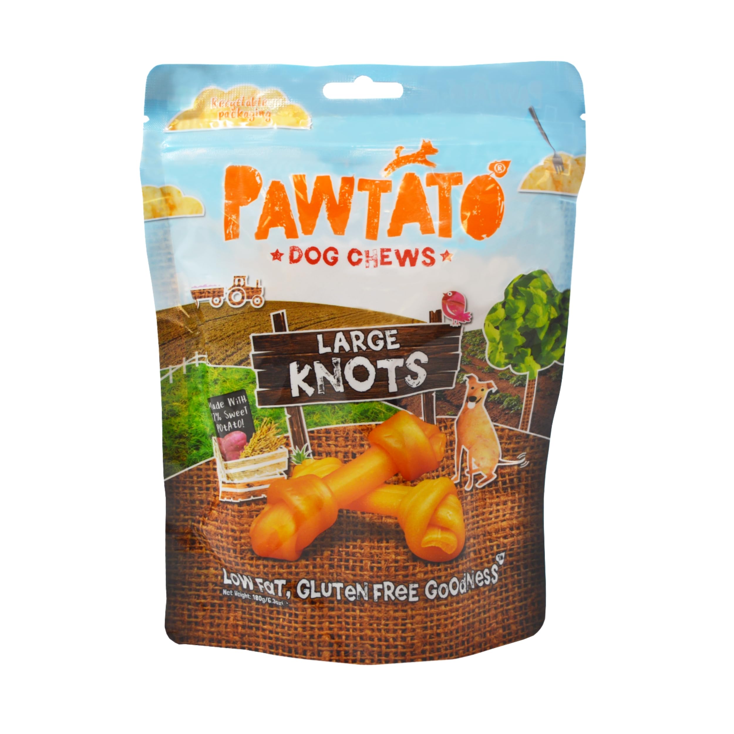 Benevo Pawtato Vegetarian Dog Chews Large Knots