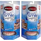2 Pack - Instant Smile Natural Shade Comfort Fit Flex Veneers - Fix Your Smile from the Comfort of Your own Home in just Minutes! Hand Crafted