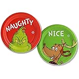 Grinch Christmas Naughty & Nice Party Supply Set - Disposable Paper Desert Plates - Serves 16