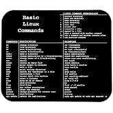 DCM Solutions Black - Basic Linux Commands Mouse Pad &ndash;(Updated Size 9.25" x 7.75") &ndash; Smooth Surface &amp; Non-Slip Rubber Base &ndash; Durable, Comfortable, Ideal for Office &amp; Gaming Use