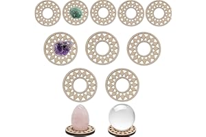 Nwsrayu 10 PCS Wood Crystal Ball Stand for 20 - 100 mm Sphere, Wooden Sphere Holder, Crystal Ball Display, Egg Rocks Stand