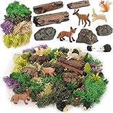 Fairy Garden Accessories, 28Pcs, Miniature Garden Set, Tiny Resin Animal, Miniature Garden Figurines with Moss for DIY Craft,