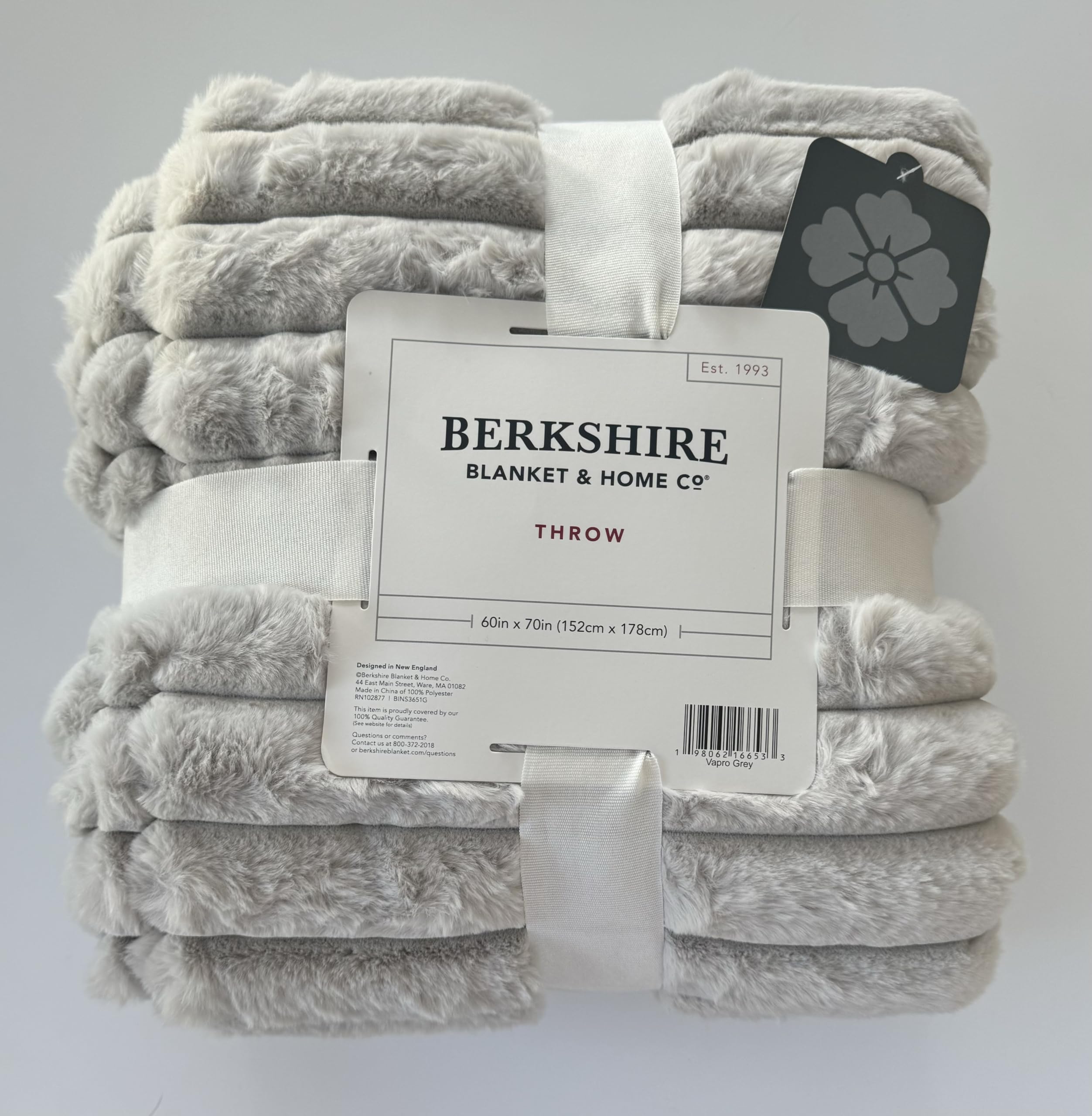 Photo 1 of Berkshire Blanket Loftmink Faux Fur Throw (Grey)