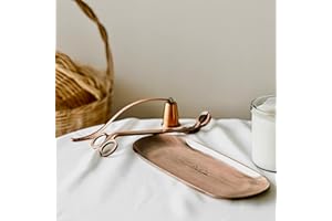 HAUS&FIKA Candle Snuffer, Wick Trimmer, Cutter Candle Tray | Candle Care Accessory Kit, Set of 3. Antique Unique Brass Gold Kit Gift Set Box for Holiday Mother Girlfriend Wife Housewarming