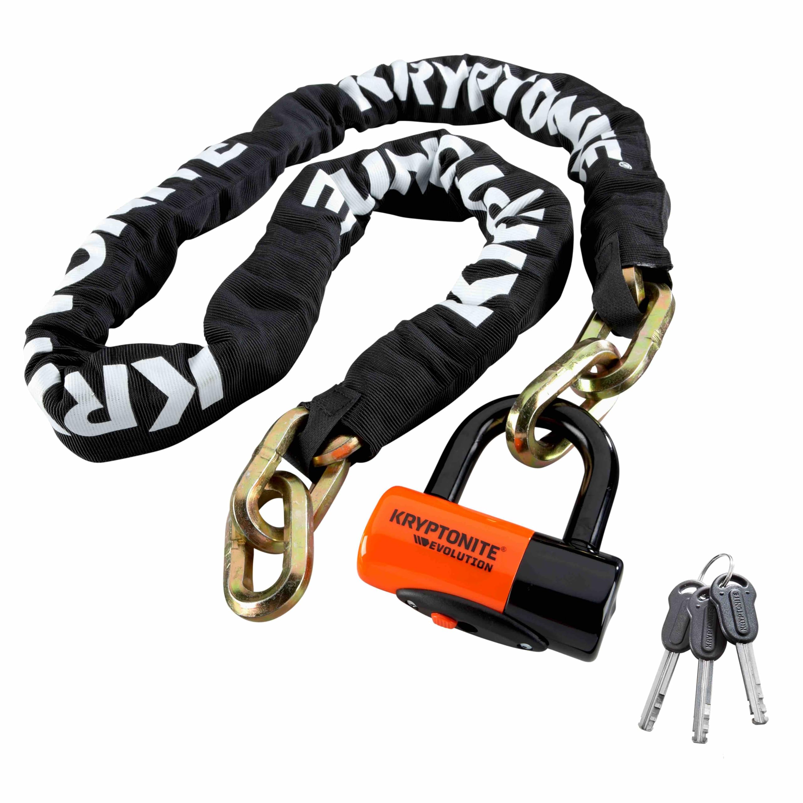 Kryptonite New York FAHGETTABOUDIT 1217 Bike Chain Lock, 5.5 FT Long 12mm Steel Chain Heavy Duty Anti-Theft Bicycle Chain Lock with Keys, Ultimate Security for E-Bike, Motorcycle, Scooter