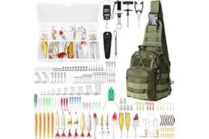 Gemscream 393 Pcs Fishing Tool Kit with Backpack, Tackle Boxes, Pliers, Bait Lure, Gear, Fish Hook Remover for Men, Women, Outdoor
