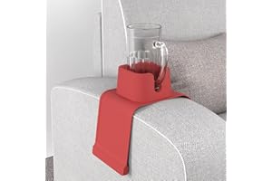 vodvob Couch Cup Holder, Anti-Spill Sofa Cup Holder Silicone Coaster, Suitable for Sofa Recliner Armchairs,Red
