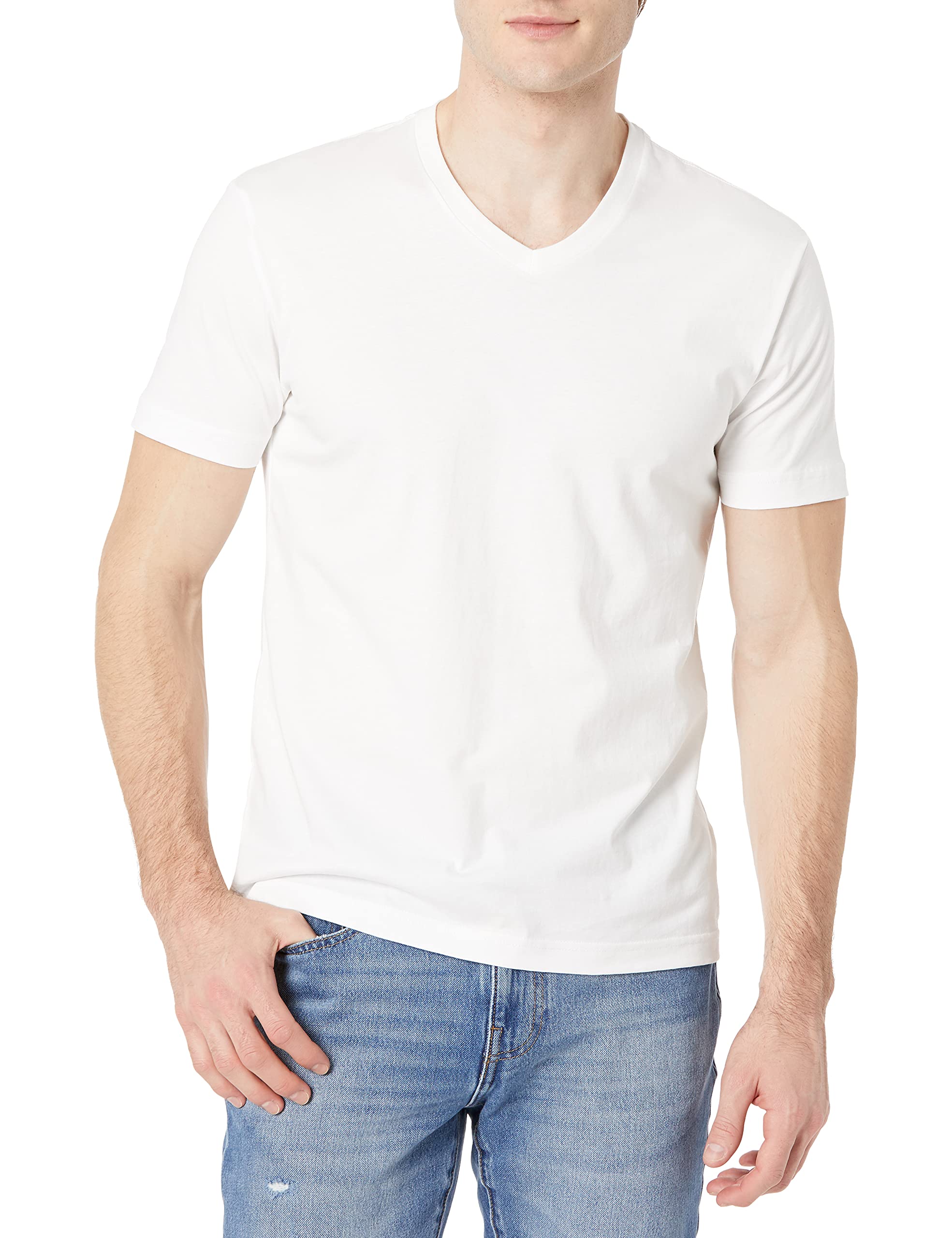 Goodthreads Men's Slim-Fit Short-Sleeve Cotton V-Neck T-Shirt (Available In Tall), Forest Green, XS