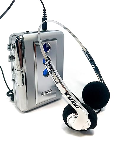 FYDELITY Audio Cassette Tape Player with Retro Headphones Mp3