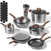 CAROTE 26pcs Pots and Pan Set Nonstick, Cookware Sets | Durable, Easy to Clean, Even Heating, Kitchen Cooking Set, Induction Compatible, with Wok